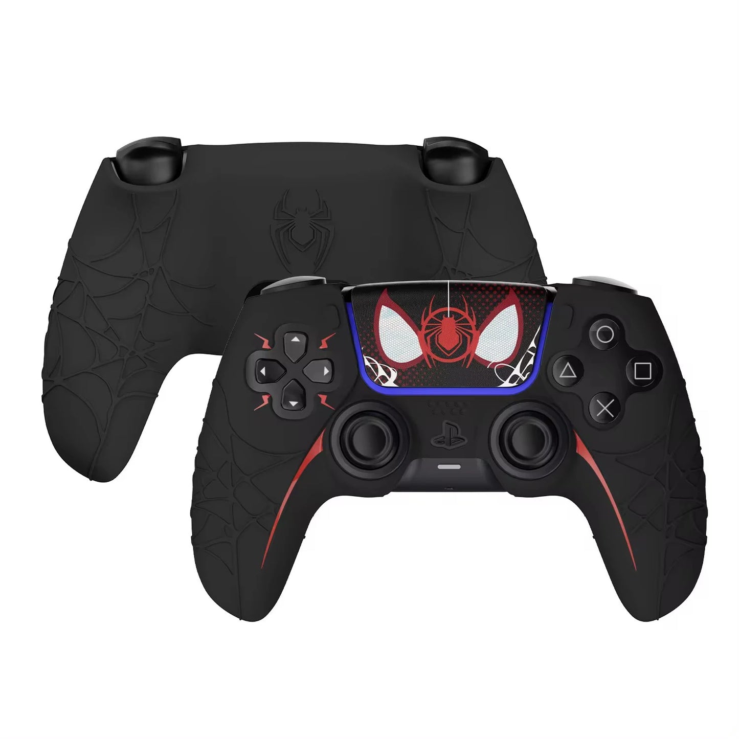 Spider Man Silicone Skin Cover for Sony DualSense PS5 Controller – Soft Case with Thumb Stick Grip Caps