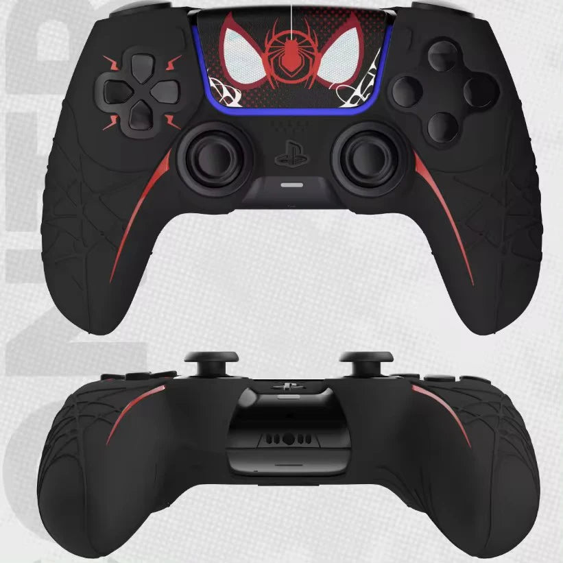 Spider Man Silicone Skin Cover for Sony DualSense PS5 Controller – Soft Case with Thumb Stick Grip Caps