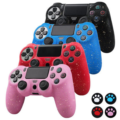 Sparkle Glittery Soft Silicone Protective Case for PS4 Controller – Joystick Cover for PlayStation 4 Gamepad