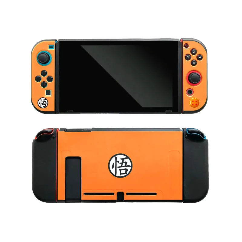 Soft Silicone Goku-Themed Protective Case for Nintendo Switch OLED and Joy-Con Controllers