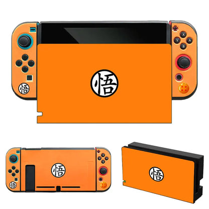 Soft Silicone Goku-Themed Protective Case for Nintendo Switch OLED and Joy-Con Controllers