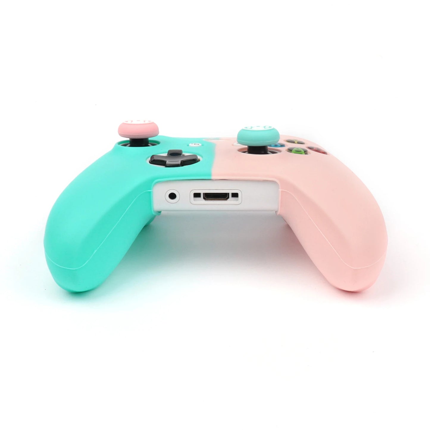 Pink & Blue Soft Silicon Controller Cover For Xbox One with Thumbstick Grip Caps